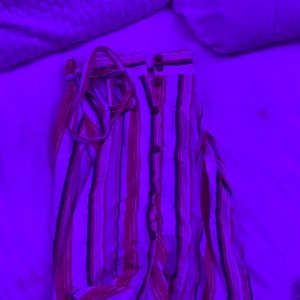 Stripe button down skirt